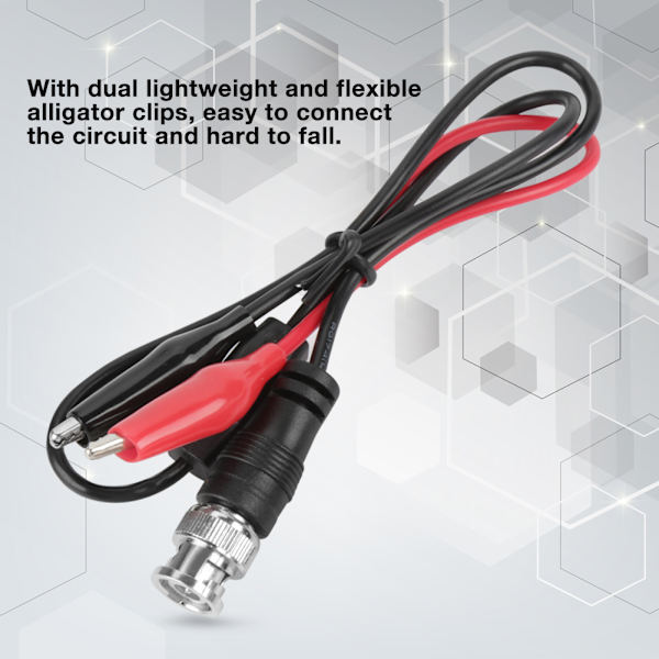 2 st Oscilloskop Test Prob Ledning Kabel BNC Hane Kontakt Q9 till Dubbel Alligator Klämma 0.5m