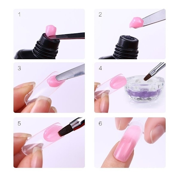 100/500 st Naglar Halvfransk Falska Naglar Tips Akryl UV Gel Manikyr Ti 500pcs Natural