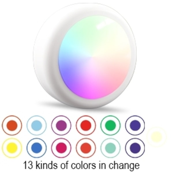 LED-lys 6 stk med 2 fjernkontroller RGB-design mange farger white