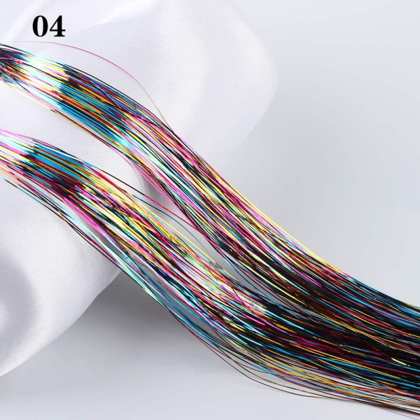 100 Strands Hair Extension Hair Tinsel Bling Silk