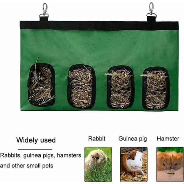 Hål Guinea Pig Höpåse Kanin Höfoderpåsar Smådjur Hängande Foderpåse Vattentät Förvaring Oxfordtyg Djur black 4 holes