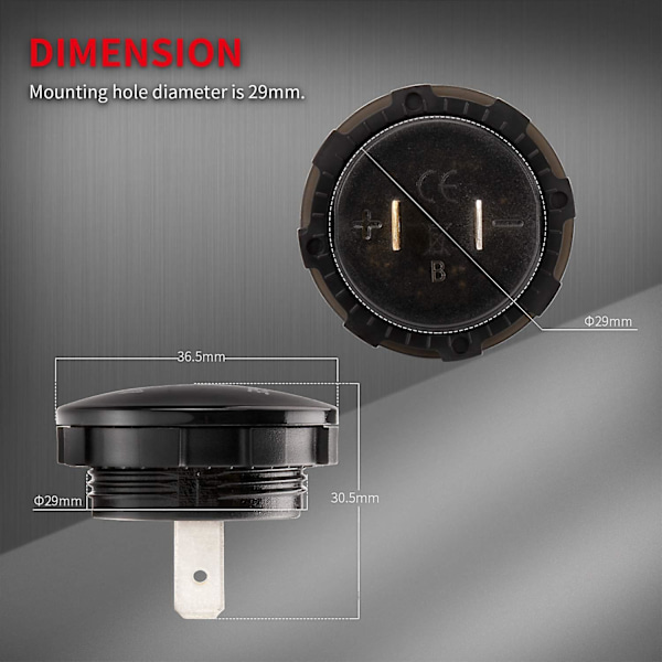 Dc 12v 24v Display Bilersättning Voltmeter