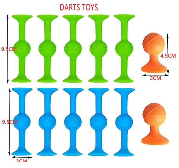 Pop Dart Spel Sugpropp Dart Set Inomhus Utomhus Stress (9 st)