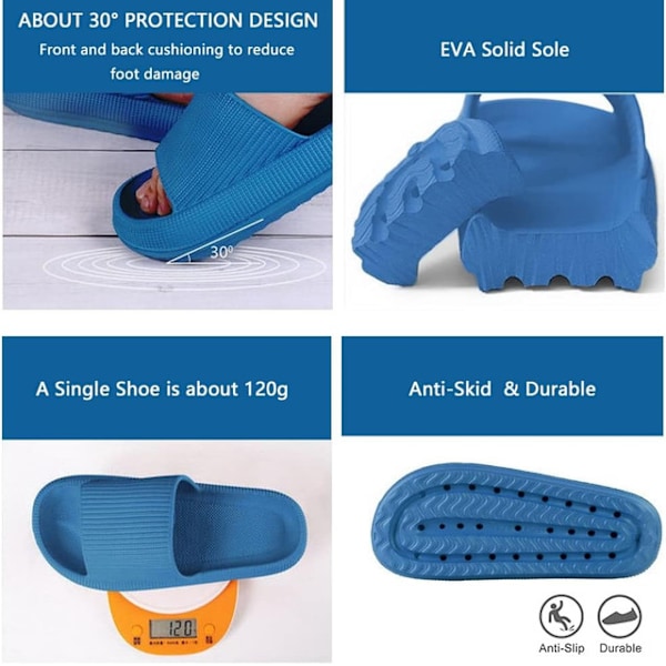 Kvinde Tykke Platform Sky Slippers Blå blue 40-41