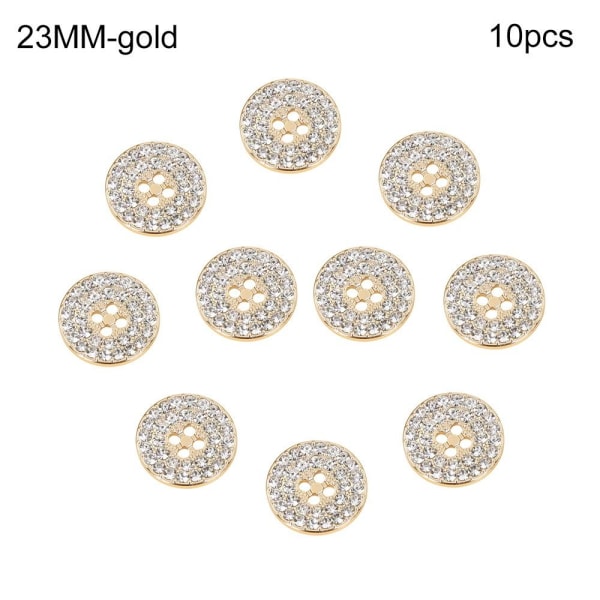 Metal Rhinestone Knapper Skjorte Knapper GULD 23MM10PCS 10PCS guld gold 23MM10pcs-10pcs