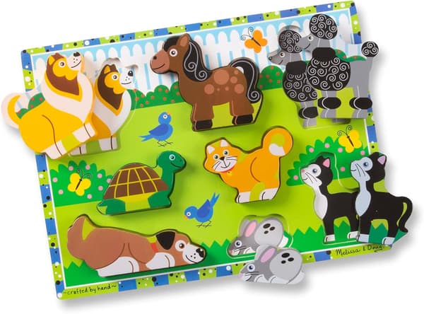 Melissa & Doug Pets Træ Puslespil (8 brikker)