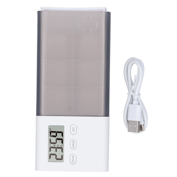 Digital medicinlåda med larm 5 set larm vibrationssignal USB uppladdningsbar elektronisk medicinorganisatör för resor