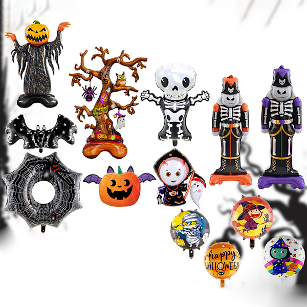 Plusstørrelser Jul Halloween Gresskar Spøkelse Ballonger Flaggermus Edderkopp 13 13 ONE SIZE