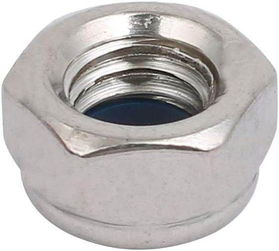 Lås mutter M8*1.25mm metrisk gänga silverpläterad 50 stycken