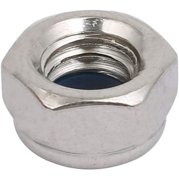 Låsemutter M8*1.25mm metrisk gjenger sølvbelagt 50 stk