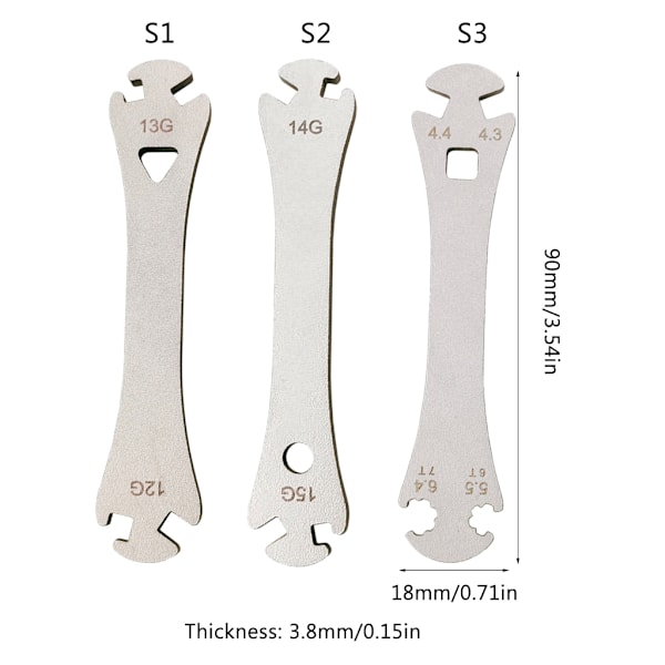 Cykel Eger Nøgle Fælge Pry Værktøj Hjul Eger Fastgørelse Korrektion Reparation Tråd Nøgle 12/13/14/15G BT025S1/S2/S3 0.05 S1
