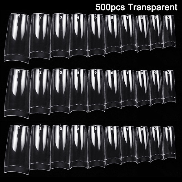 100/500 st Naglar Halvfransk Falska Naglar Tips Akryl UV Gel Manikyr Ti 500pcs Transparent