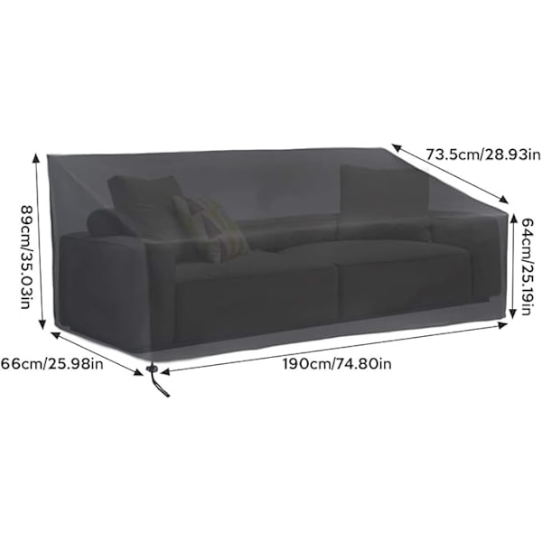 Soffaöverdrag för uteplats, Loveseat-överdrag, Vattentätt Utemöbler
