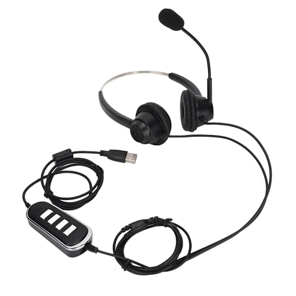 Telefon headset støyreduksjon binaural RJ9 plugg ledningsbasert forretnings headset med mikrofon USB lydkort for Call Center