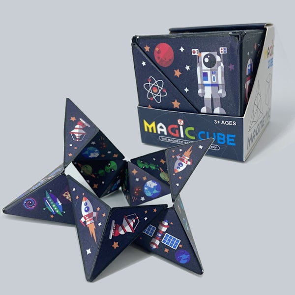 Variation Interchangeable Magnetic Magic Cube 3D Hand Flip Puzzle Anti Stress Leksaker Present astronaut
