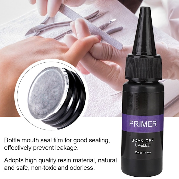 30ML Negleforlængelsespulver Soak Off UV/LED Lampe Primer Negledekoration Manicure Værktøjer