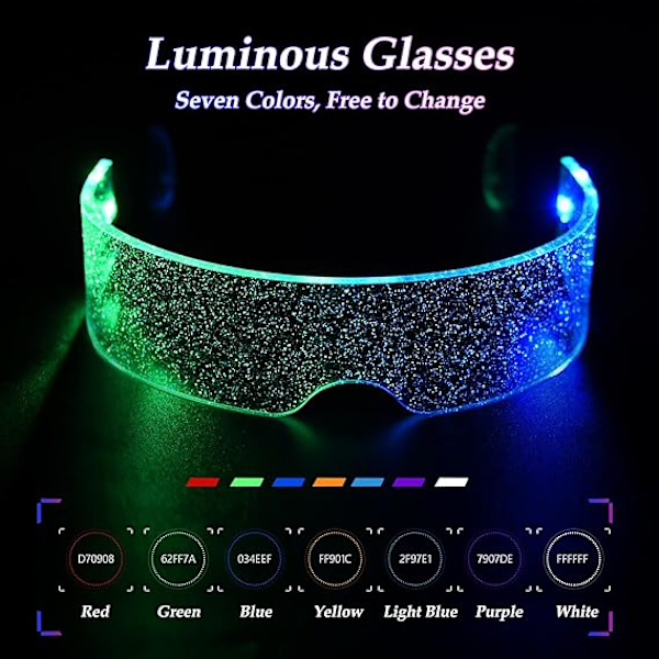 Lysande glasögon, LED-glasögon, Cyberpunk LED-glasögon, F