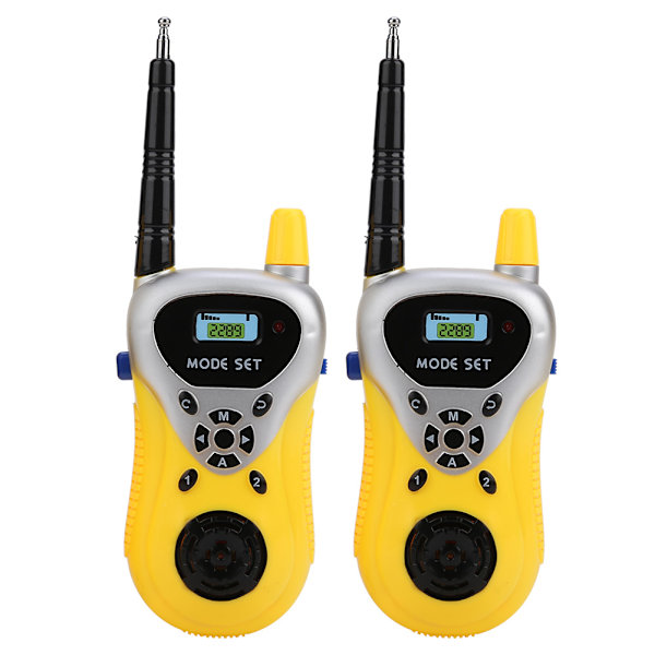 2 st Barnens Walkie Talkie Tvåvägs Lång Räckvidd Barnleksaker Present (Gul)