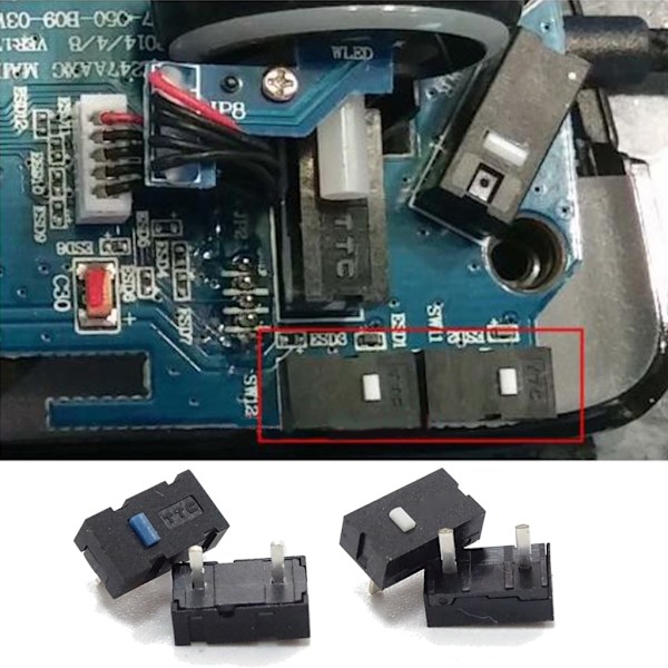 Ny ankomst 2 stk TTC 2-pins blå prikker Mus Mikrobryter for Razer Imperator Naga Hex RIVAL 500 RIVAL 600 DPI knapp Blue 0.01