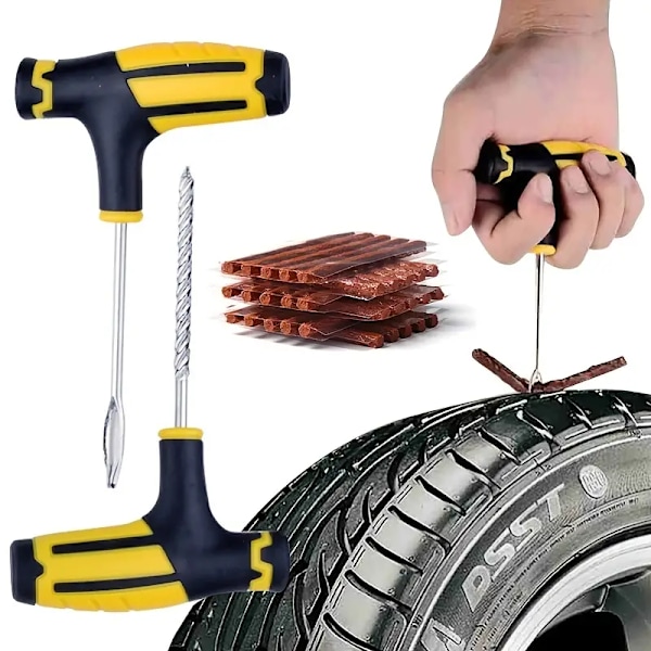 Complete tool kit for car and motorcycle tire repair - fix punctures easily