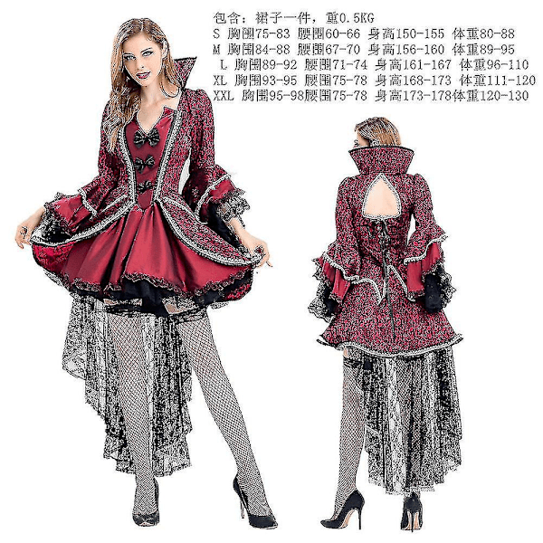 Hurtig levering ægte skud Halloween vampyr kostume par død kjole dæmon dragt karakter tøj stil 6 Style 6 Average size