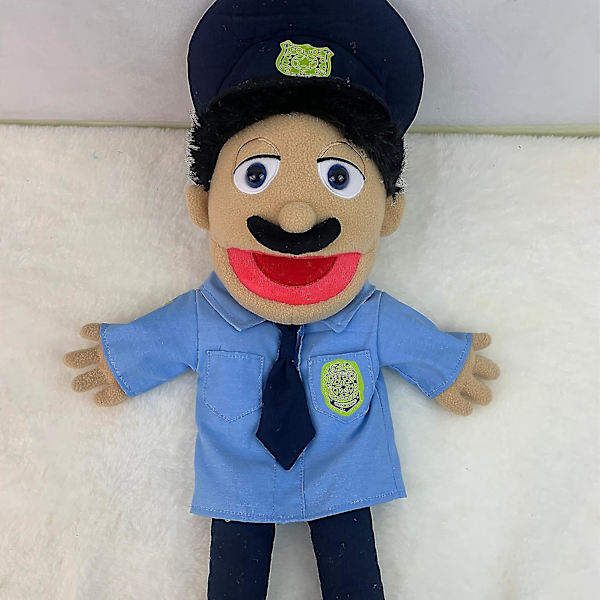Jeffy Puppet Plysch Leksak Docka, Jeffy Puppets Sml Leksak, Naughty Funny Puppet Leksak med Fungerande Mun, För Barn Pojkar Flickor Rollspel, Storytelli Polis Kille Police Guy 60CM