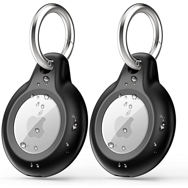 2 stk AirTag Nøglering Kompatibel med Apple AirTag Holder, Vandafvisende Stødsikker Airtags Etui 2 stk