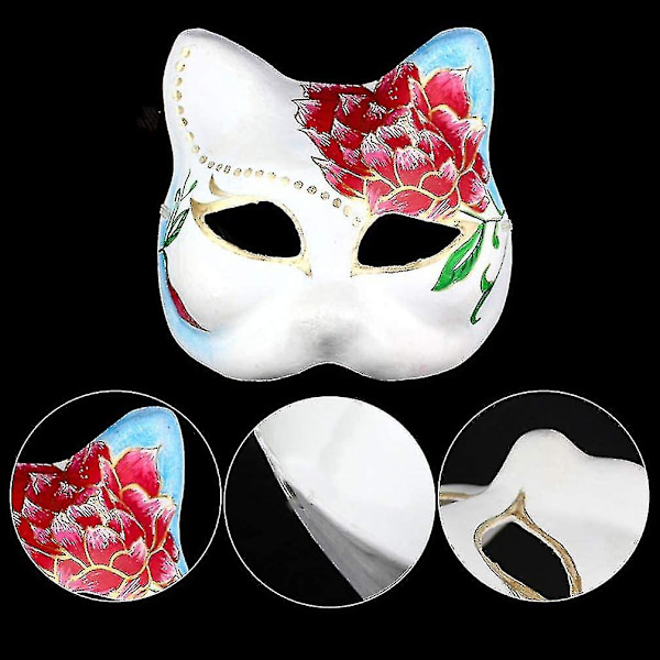 10 stk hvite ansiktsmasker i papir - tomme masker til å dekorere selv - perfekt for maskeradeball