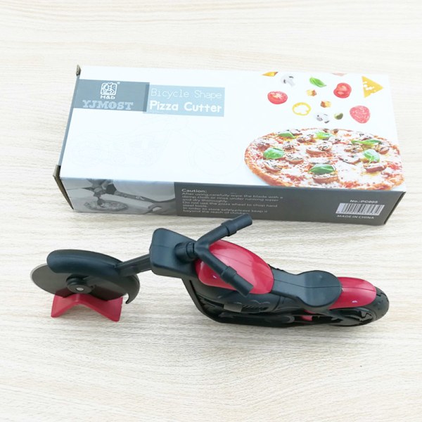 Motorcykelpizzakutter Hjul Rostfritt Stål Plast Motorcykel Rulle Pizzakutter Skiva