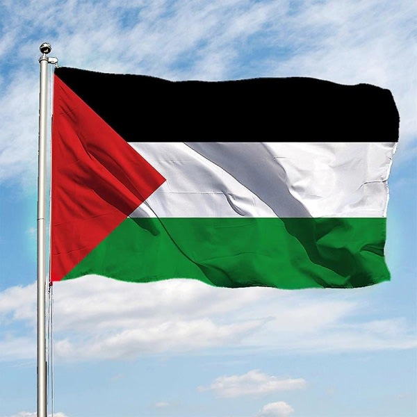 Stor dubbelsydd Palestina-flagga Levande färg Mjuk UV-blekningsbeständig Lättvikt Hållbar för