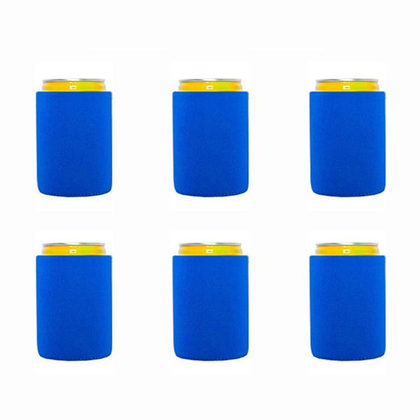 6 øl køler/ærmer bløde isolerede genanvendelige holdere Blue