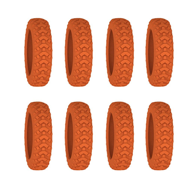 8 stk. / sæt kufferthjulbeskyttelse orange orange 8pcs-8pcs