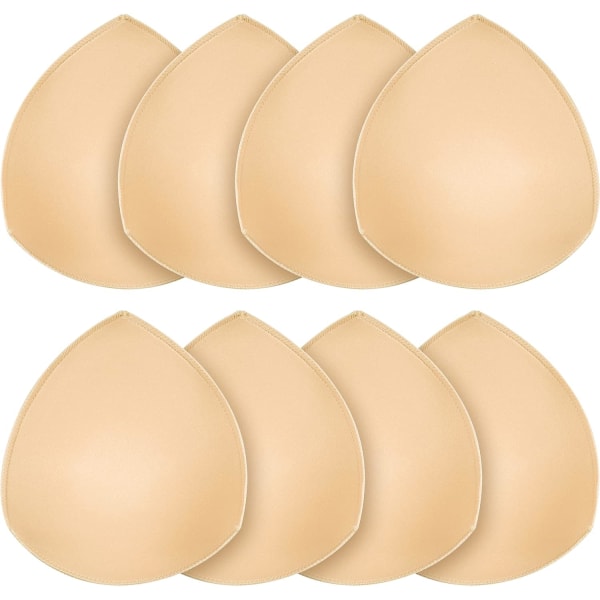 4 paria rintaliivien sisäpehmustetta, irrotettava urheilurintaliivin kuppi kolmio 4 paria beige 4 Pairs Beige THE