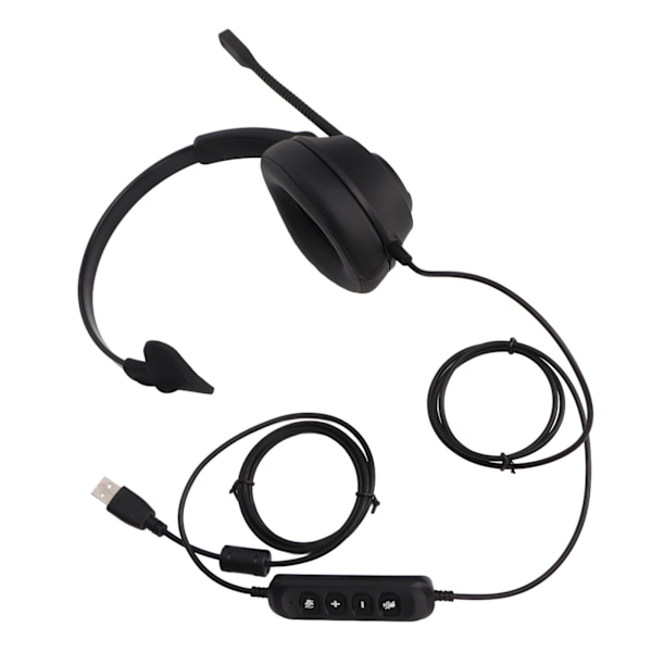 Telefon headset professionel HD støjreduktion USB stik volumenjustering mono kundeservice headset