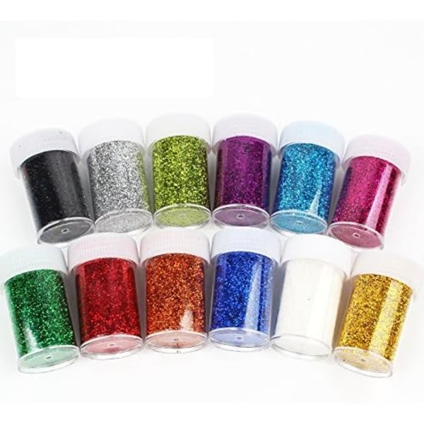 Glitter Shakers för Barn, Barnens Hantverksaktiviteter, Konst och Hantverk Glitter, Korttillverkning, Dekoration, 12 Olika Färger