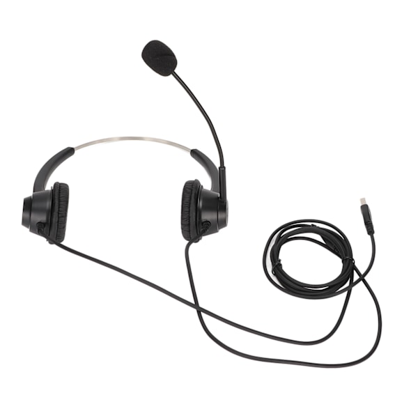 H360DUSB Double Sided Headset Black Volume Adjustment USB Business Headset with USB connector for Telemarketing