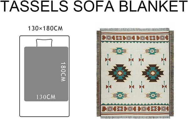 Amerikansk etnisk stil sofabetræk ternet strikket fuldt sæt Jacquard