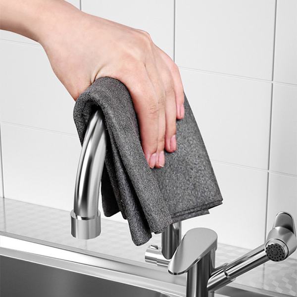 10 stk tykk magisk rengjøringsklut mikrofiberoverflate Svart Black 20x25cm