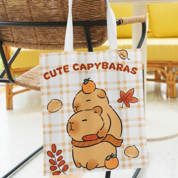 Canvasväska Tecknad Serie Capybara Tote 4 4[qb] 4 4
