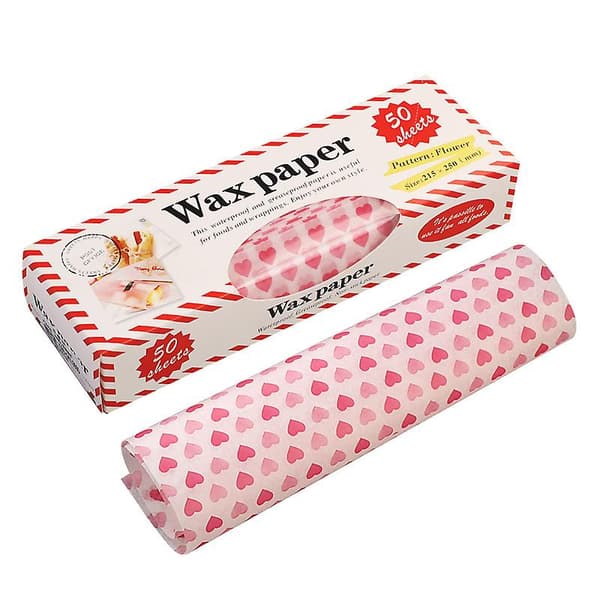 50 Ark Vaxpapper, Vattentätt Vaxpapper, Matinpackningspapper Hamburgerbröd Sandwich Snacks (25*21cm)[qb]