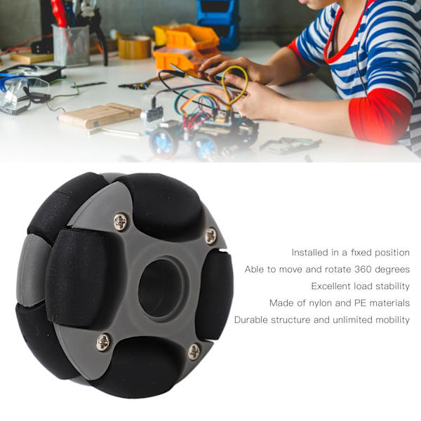 48mm Omni-suuntainen pyörä, kaksinkertainen rivi, monisuuntainen pyöränvaihto Omni-pyörä 14036 robottiteollisuudelle