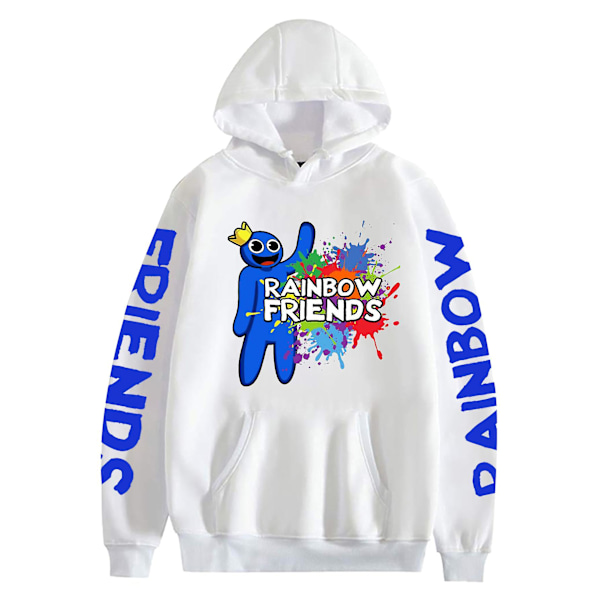 Roblox Rainbow Friends Hoodie Pullover Rainbow Friends Hoodie med trykt Varmt tøj Hvid 5 L