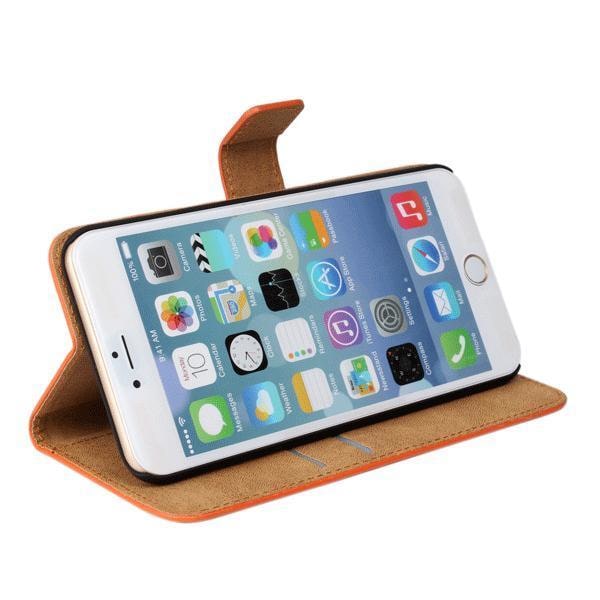 Plånboksfodral iPhone 6s Plus, äkta läder Black Black