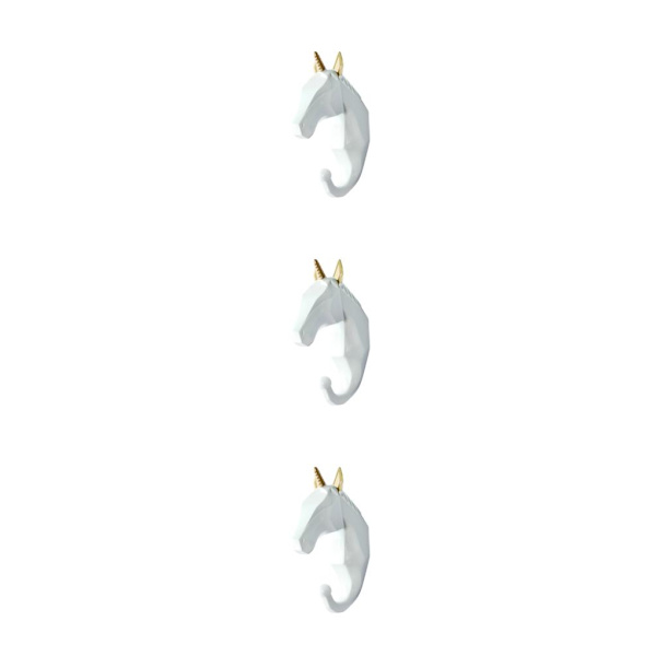 1/2/3/5 Robust og holdbar dyrehoved nøglekrog til enkel hvidguld (hest) White gold (horse) 3 Sets