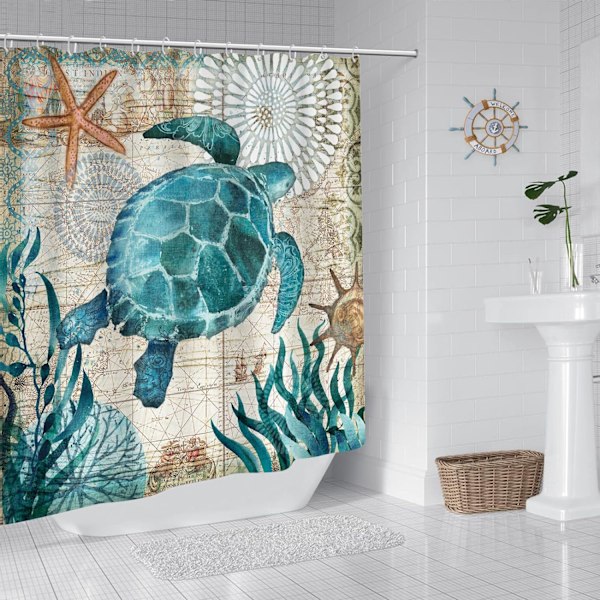 1 stk. Marine Turtle Pattern Bruseforhæng Anti-Mildew Bruseforhæng