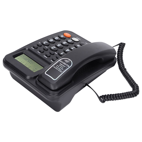 KXT2027CID Kablet Telefon med Anrops-ID Semi Handsfree 24 Ringe Fasttelefon med Display for Kontor Hotell (Svart)