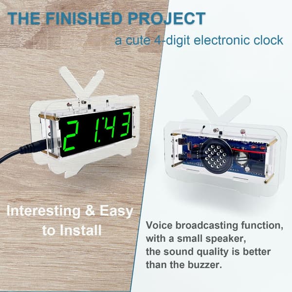Elektronisk stemmeklokke DIY-sett elektronisk alarm