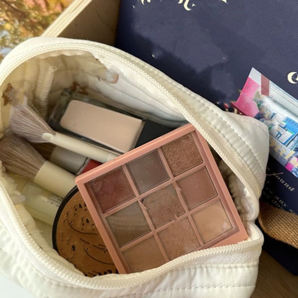 Bomuldsstof Makeup Taske Bærbar Sød Bjørn Rejse Kosmetik Organizer Taske Til Kvinder Håndtaske Stjerne