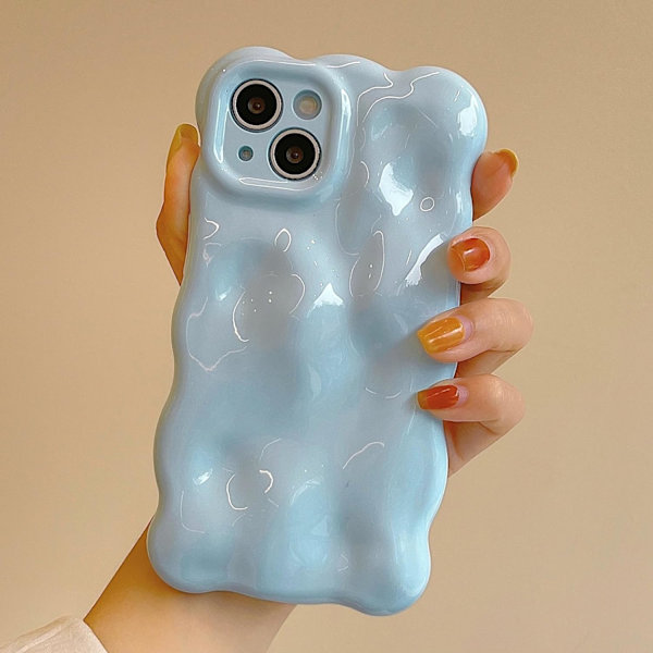 Fodral för iPhone 12 Pro Max, Sött enfärgat lockigt vågformat stötsäkert TPU-stötfångartelefonfodral
