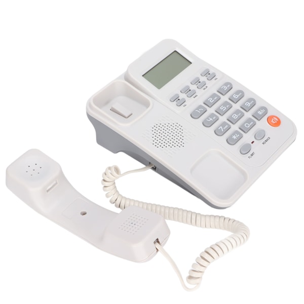 KXT2026CID kablet telefon FSK DTMF dobbelt system fasttelefon med anrops-ID for kontor (hvit)